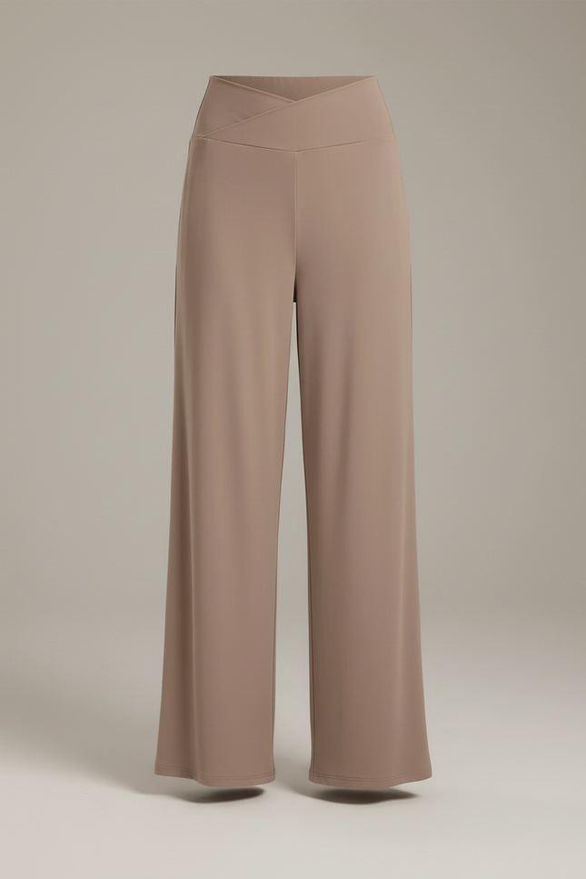 Pantalon Beige Fluide Ample Taille Haute Confortable - Viscose - vue 3