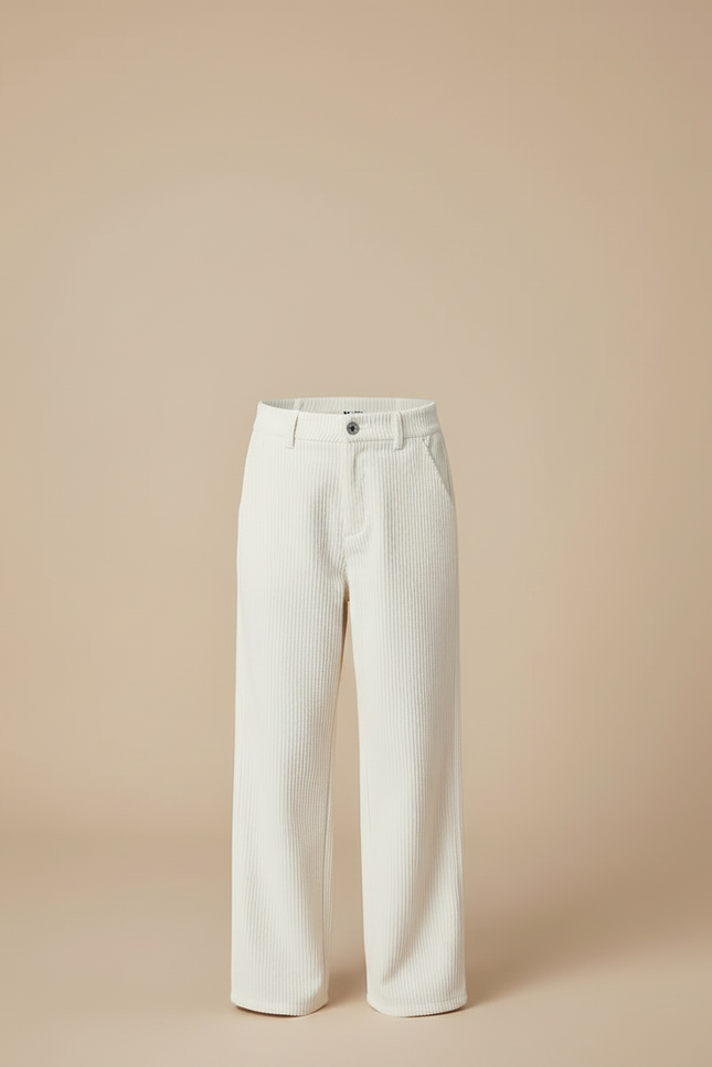Pantalon Beige Côtelé Ample Enfant Décontracté - Cordé - vue 3