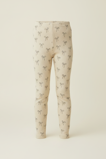 Pantalon Beige Côtelé Imprimé Nœuds Fille Confortable - Cordé - vue 3