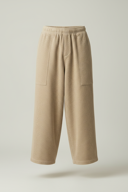 Pantalon Cotelé Beige - Cordé - vue 3