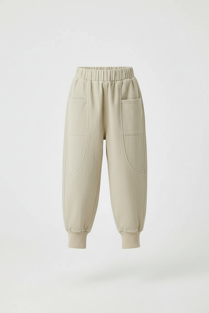 Pantalon Beige Harem Coton Uni Enfant - Molleton - vue 3