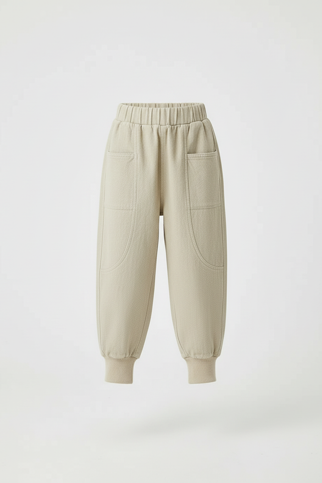 Pantalon Beige Harem Coton Uni Enfant - Molleton - vue 3