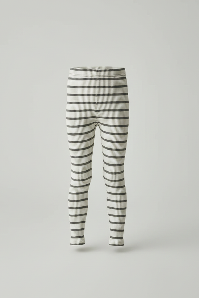 Pantalon Beige Enfant Côtelé Rayé Élastique Coton - vue 3