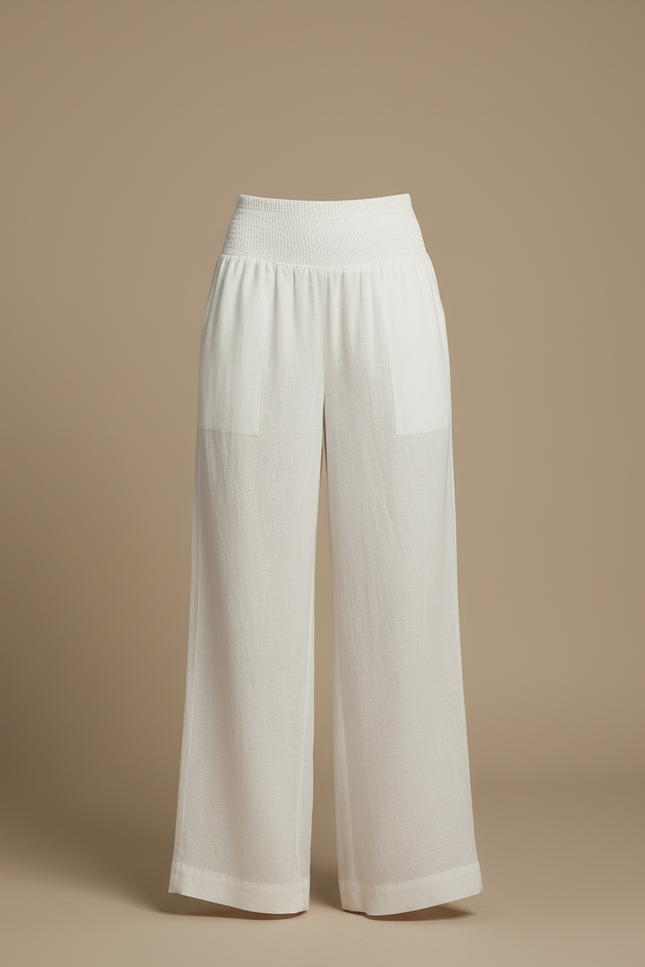 Pantalon Beige 2e8c - Blanc Lin - vue 3