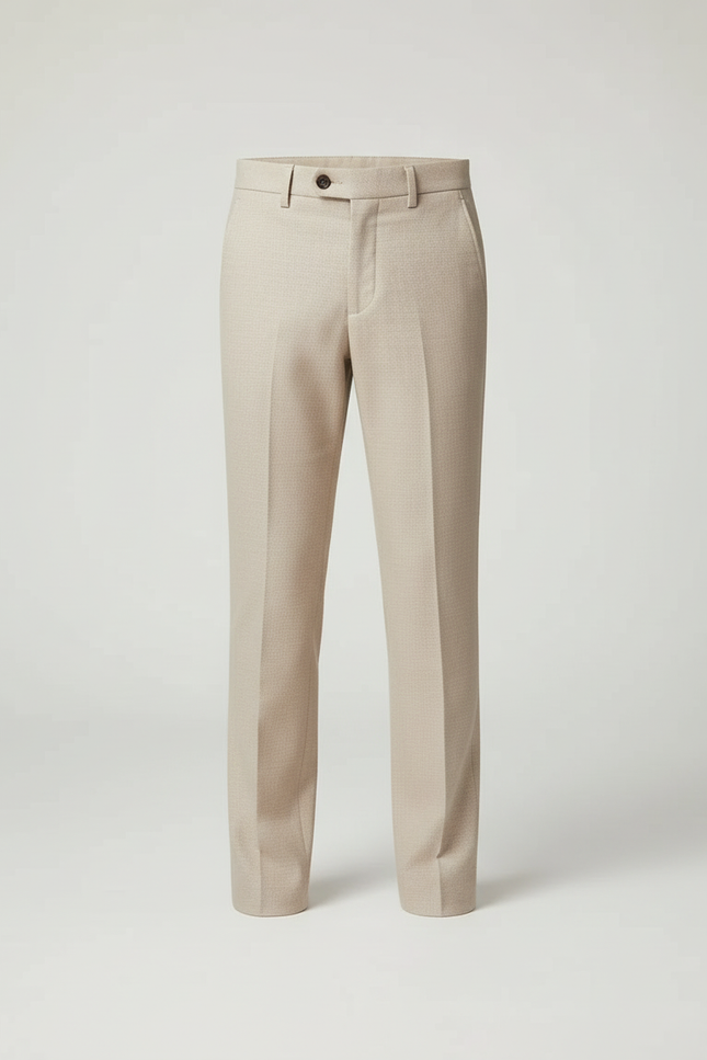 Pantalon Beige Droit Élégant Garçon Pli Cérémonie - Gabardine - vue 3