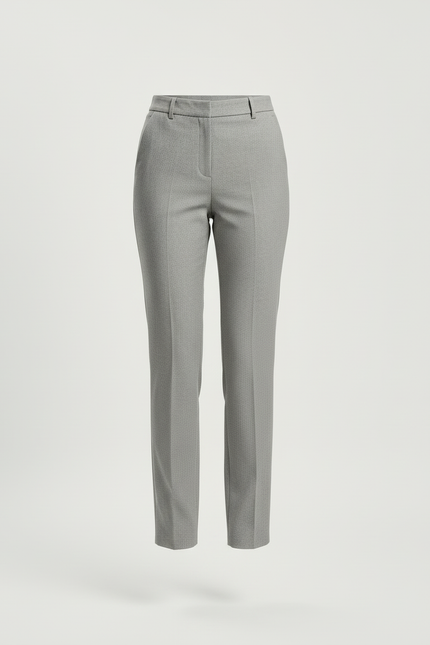 Pantalon Beige Slim Décontracté Femme Élégant - Gris Gabardine - vue 3