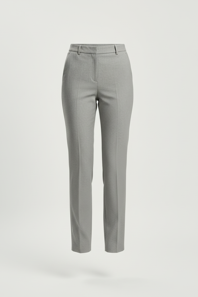 Pantalon Beige Slim Décontracté Femme Élégant - Gris Gabardine - vue 3