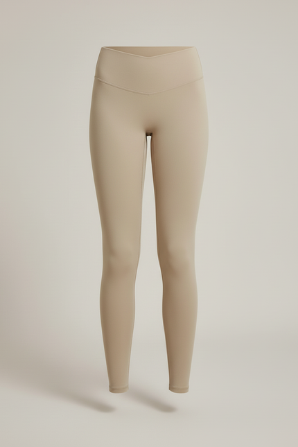 Pantalon Beige Legging Taille Haute Stretch Fille - Polyester - vue 3