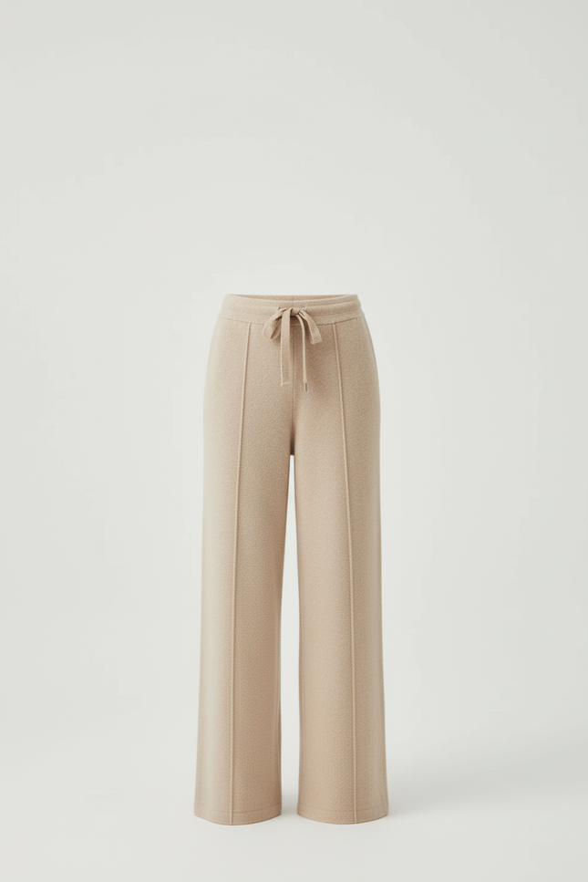 Pantalon Beige Evasé - Maille - vue 3