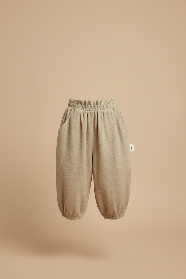 Pantalon Beige Coton Ample Élastique Enfant - vue 3