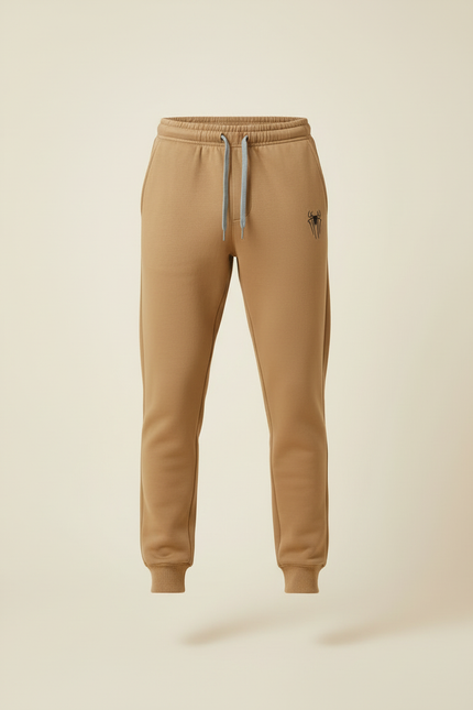 Pantalon Beige Homme Jogging Cordon Imprimé Décontracté - Camel Molleton - vue 3