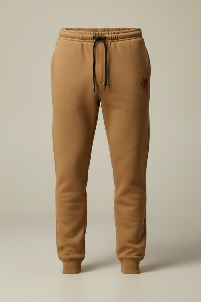 Pantalon Beige Homme Jogger Sport Imprimé Cordon - Camel Molleton - vue 3