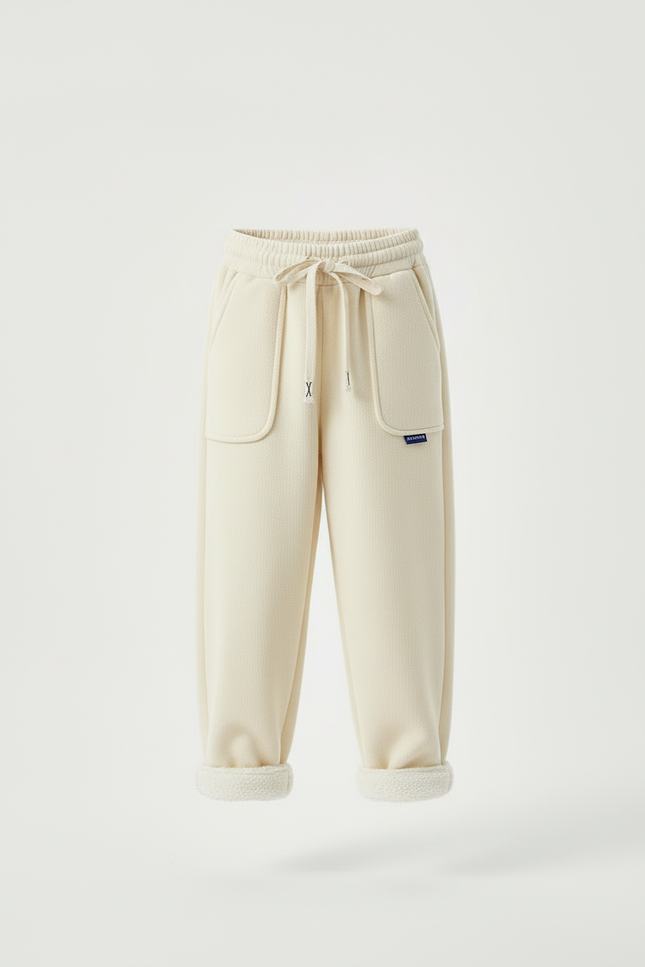 Pantalon Beige Polaire Chaud Enfant Décontracté Hiver - Molleton - vue 3