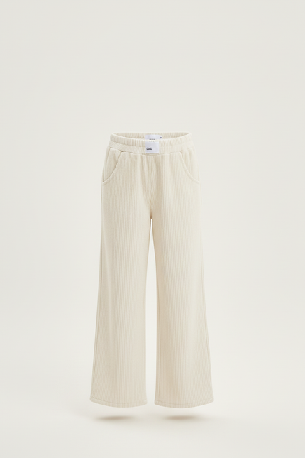 Pantalon Beige Côtelé Ample Décontracté Enfant Large - Cordé - vue 3