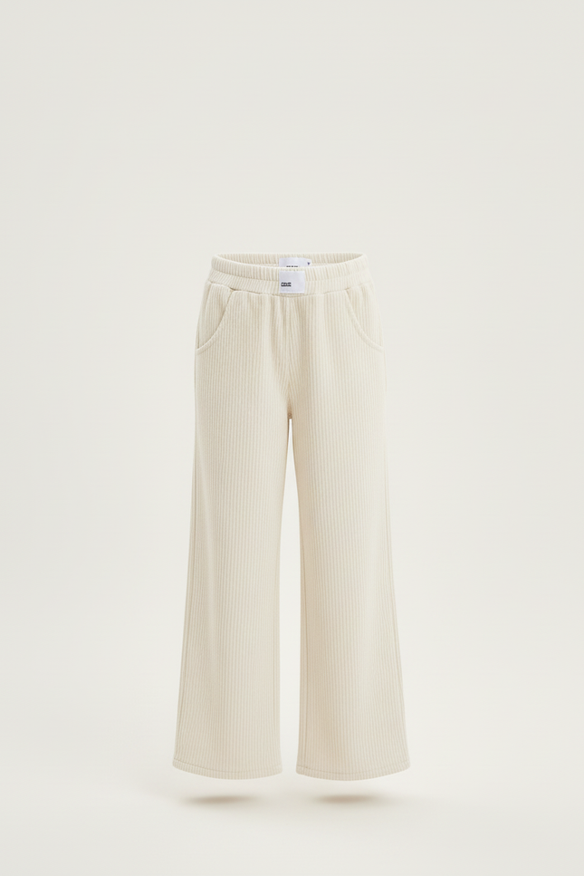 Pantalon Beige Côtelé Ample Décontracté Enfant Large - Cordé - vue 3