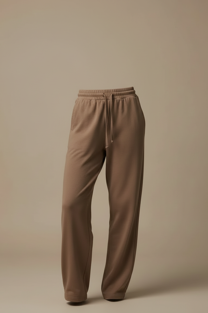 Pantalon Beige Ample Molletonné Décontracté Confortable - Marron - vue 3