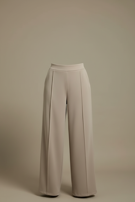 Pantalon Beige Ample Fluide Élégant Femme - Polyester - vue 3