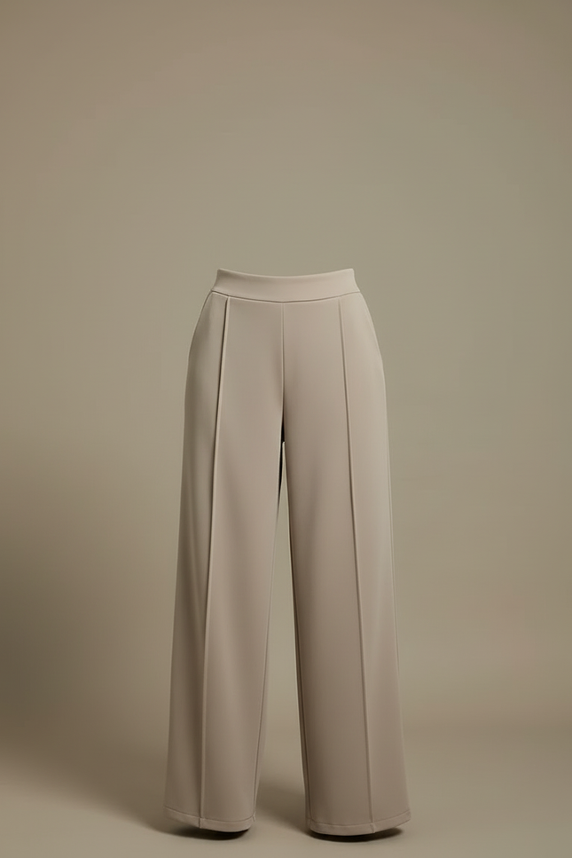 Pantalon Beige Ample Fluide Élégant Femme - Polyester - vue 3