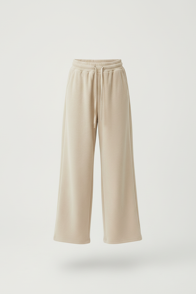 Pantalon Beige Ample Tricoté Confortable Décontracté Fille - Maille - vue 3