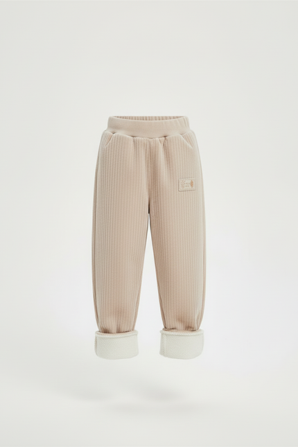 Pantalon Beige Côtelé Ample Doublé Hiver Enfant - Cordé - vue 3