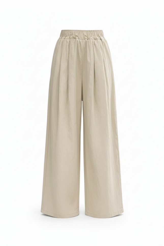 Pantalon Beige Ample Fluide Élastique Fille - Lin - vue 3