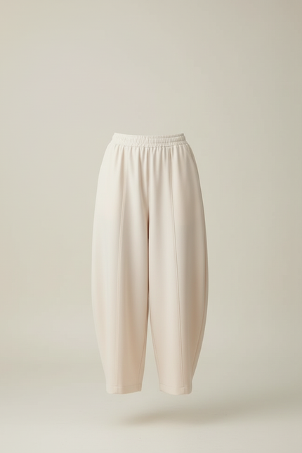 Pantalon Beige Ample Fluide Décontracté Femme - Maille - vue 3