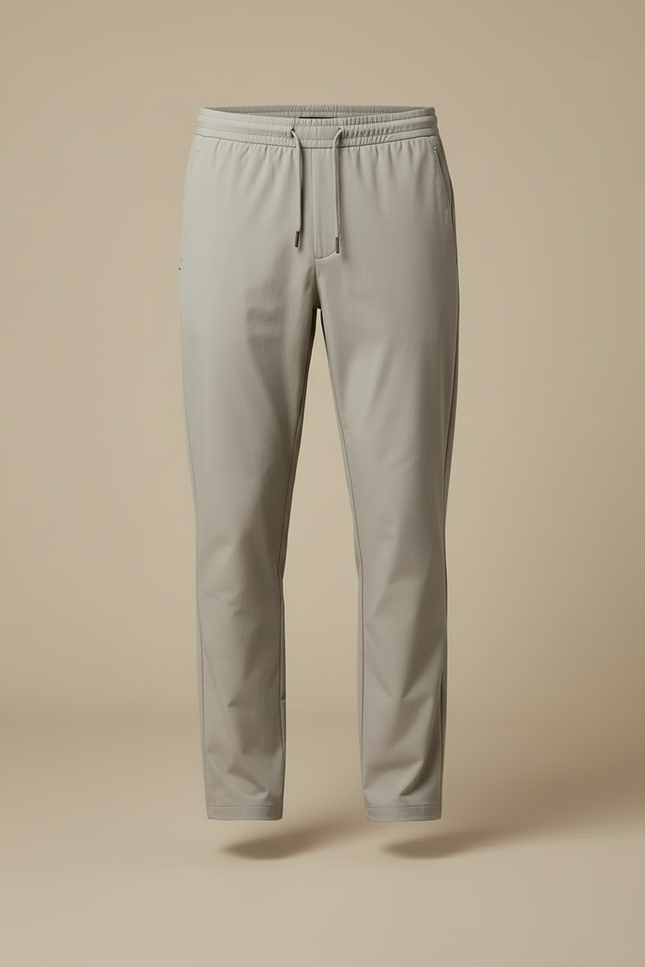 Pantalon Beige Homme Décontracté Cordon Droit Léger - Gris Polyester - vue 3