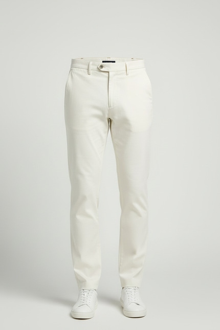 Pantalon Beige Homme Droit Décontracté Classique Coton - vue 3