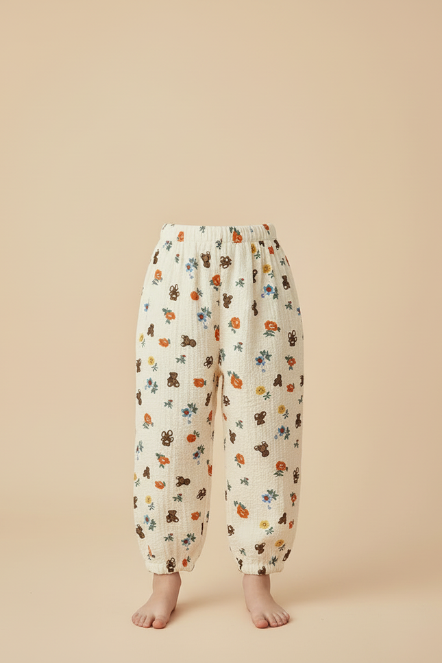 Pantalon Gaze De Coton Beige - vue 3