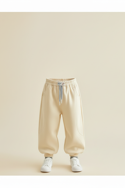 Pantalon Beige Enfant Ample Décontracté Coton Sport Garçon - Molleton - vue 3