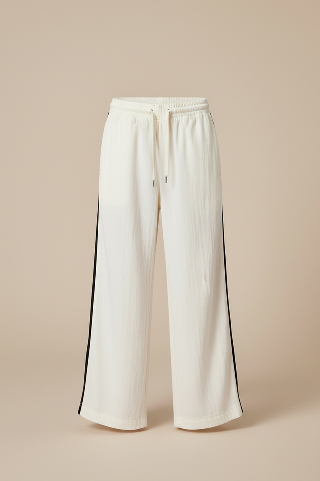Pantalon Beige Large Lin Cordon Sport Garçon - vue 3