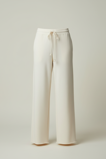 Pantalon Beige Ample Coton Décontracté Femme - Molleton - vue 3