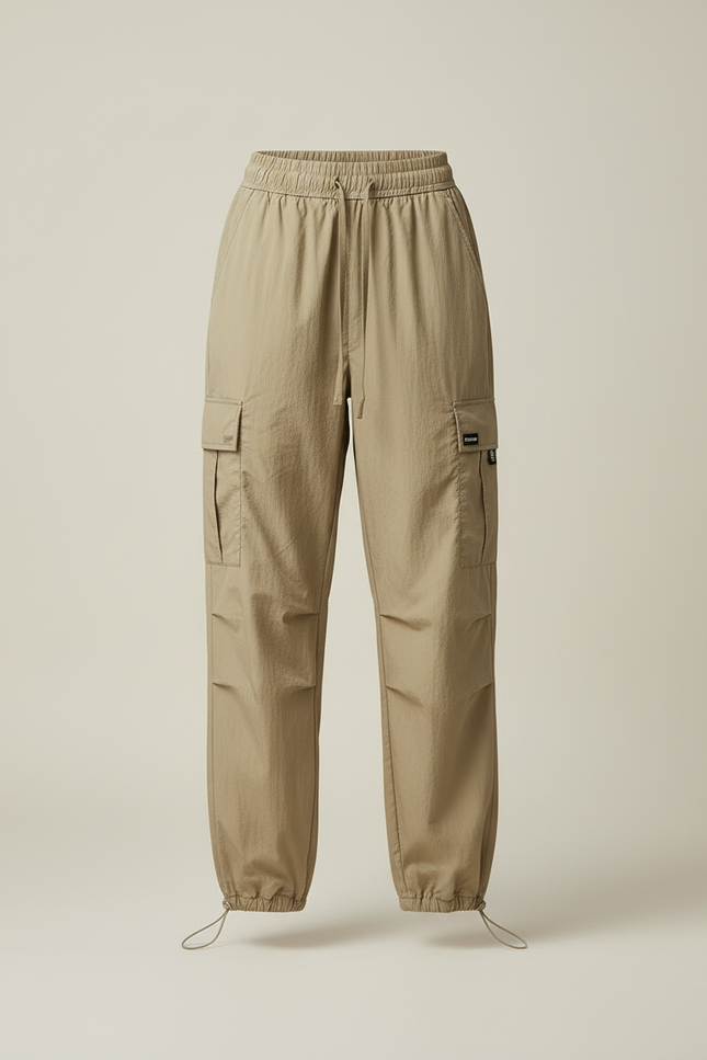 Pantalon Beige Cargo Ample Sport Femme - Kaki Polyester - vue 3