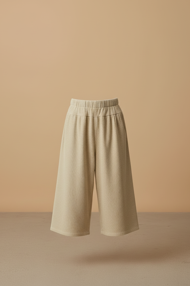 Pantalon Beige Côtelé Ample Décontracté Enfant Mixte - Cordé - vue 3