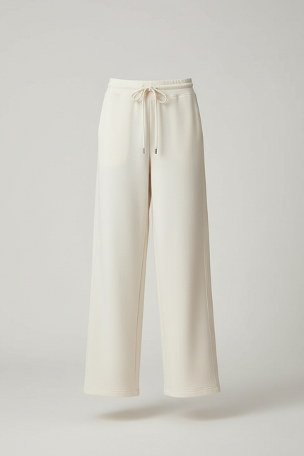 Pantalon Beige Fluide Ample Décontracté Cordon Femme - Molleton - vue 3