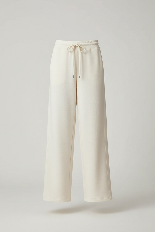 Pantalon Beige Fluide Ample Décontracté Cordon Femme - Molleton - vue 3