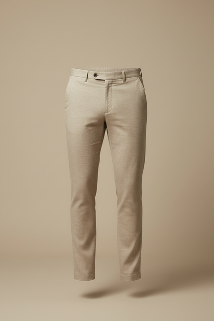 Pantalon Beige Slim Fit Décontracté Élégant Homme - Laine - vue 3