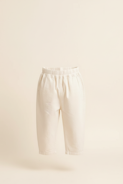 Pantalon Beige Ample Coton Enfant Décontracté - vue 3