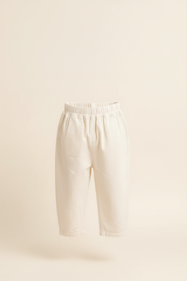 Pantalon Beige Ample Coton Enfant Décontracté - vue 3