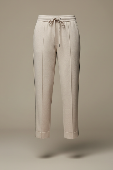 Pantalon Rayé Beige Femme - Molleton - vue 3