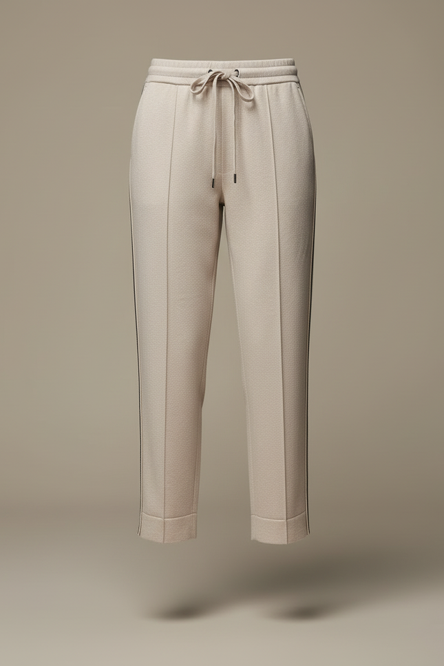 Pantalon Rayé Beige Femme - Molleton - vue 3