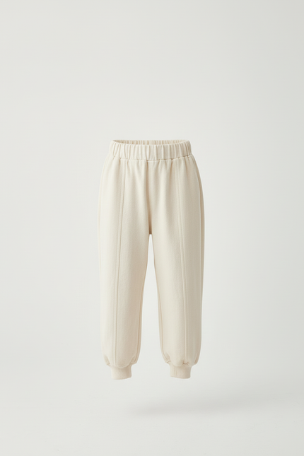Pantalon Beige Molletonné Ample Confortable Élastique Garçon - vue 3