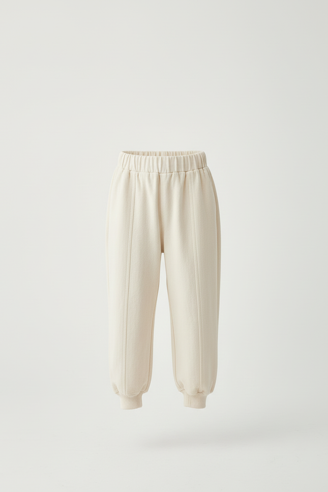 Pantalon Beige Molletonné Ample Confortable Élastique Garçon - vue 3