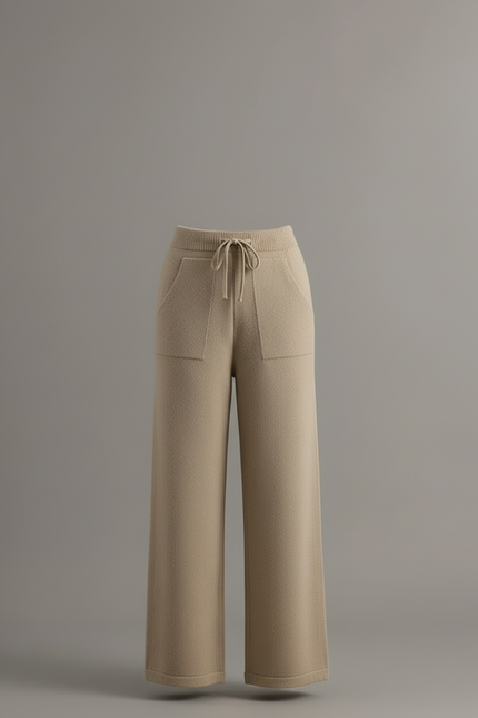 Pantalon Beige Tricoté Ample Doux Confortable - Maille - vue 3