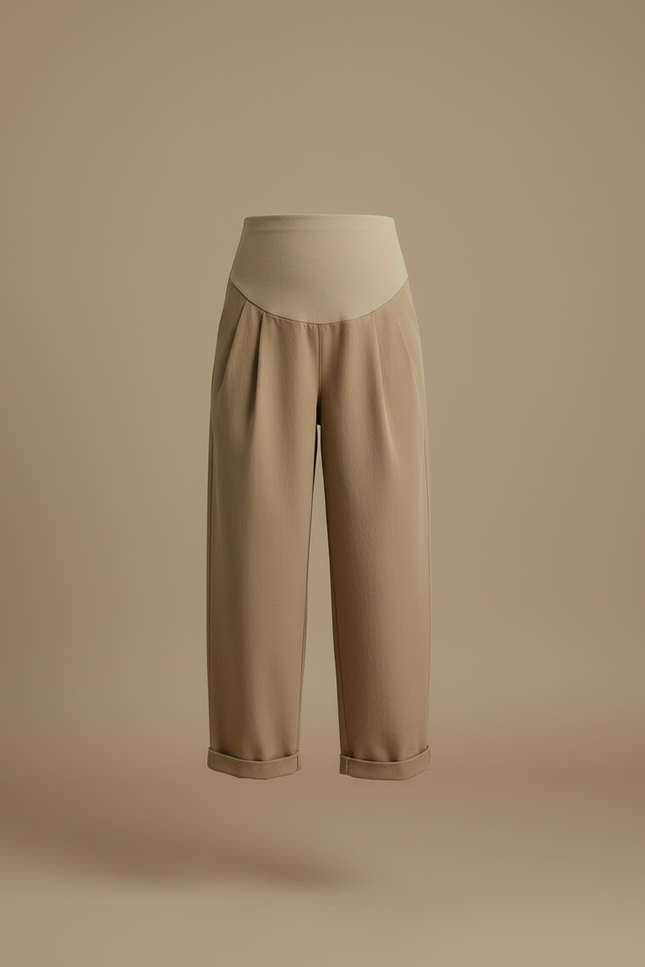 Pantalon Beige Coton Ample Décontracté Maternité - vue 3