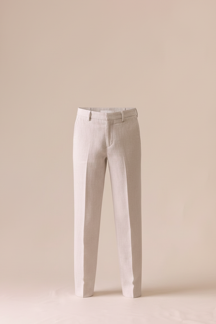Pantalon Beige Mariage - Lin - vue 3