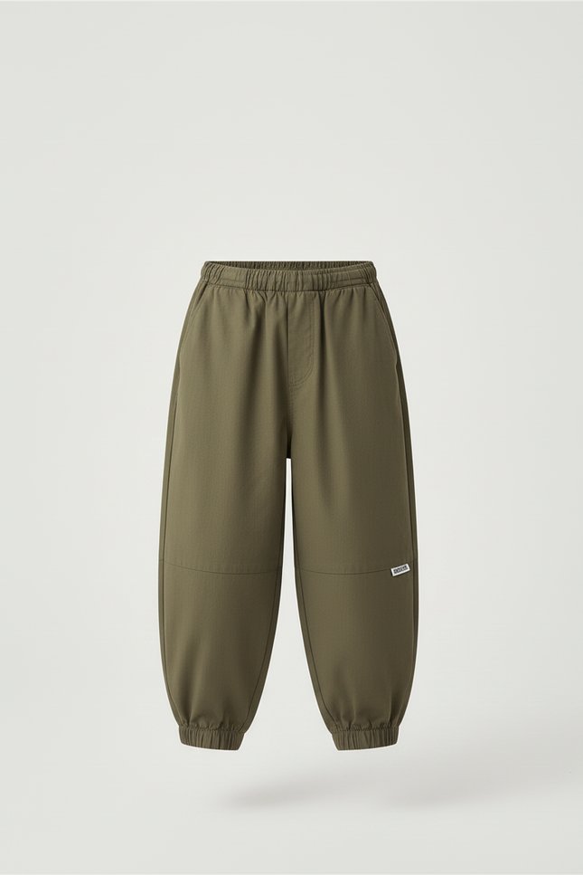Pantalon Beige Cargo Ample Enfant Décontracté Robuste - Kaki Toile - vue 3