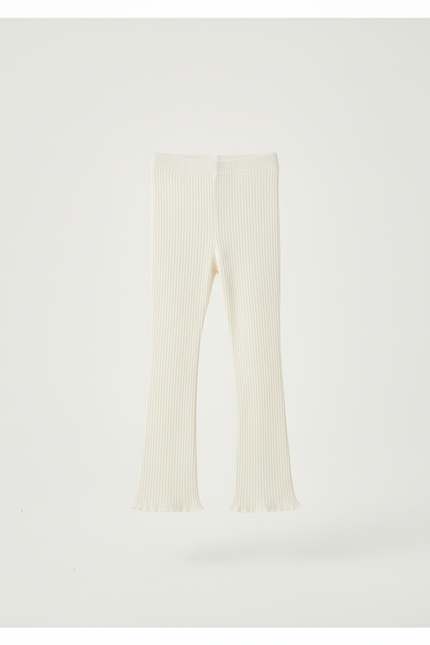 Pantalon Beige Côtelé Évasé Enfant Tricoté Confortable - Maille - vue 3