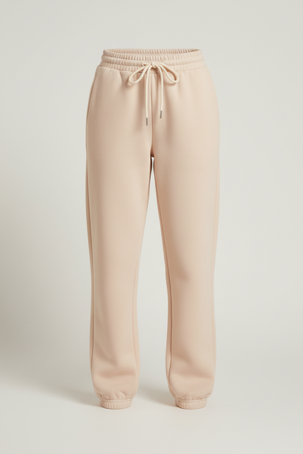 Pantalon Beige Molletonné Ample Confortable Décontracté Cordon - vue 3