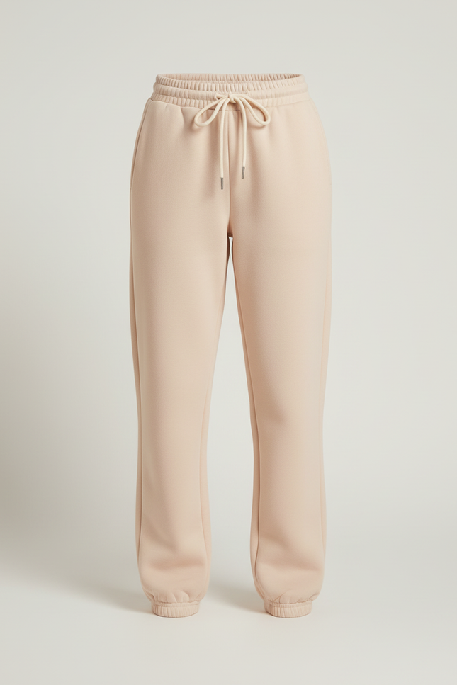 Pantalon Beige Molletonné Ample Confortable Décontracté Cordon - vue 3